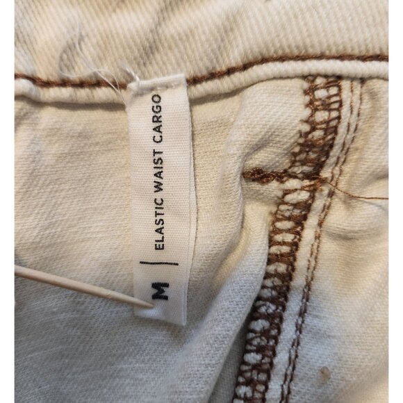 PacSun‎ Elastic Waist Cargo White Cream Cotton Pants Womens Medium (28x27) EUC - Picture 10 of 13